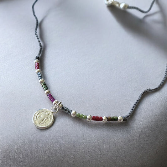 Collar tejido San Benito plata