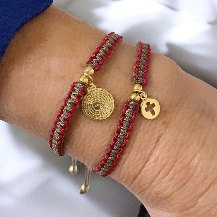 Pulsera macramé religiosas oro