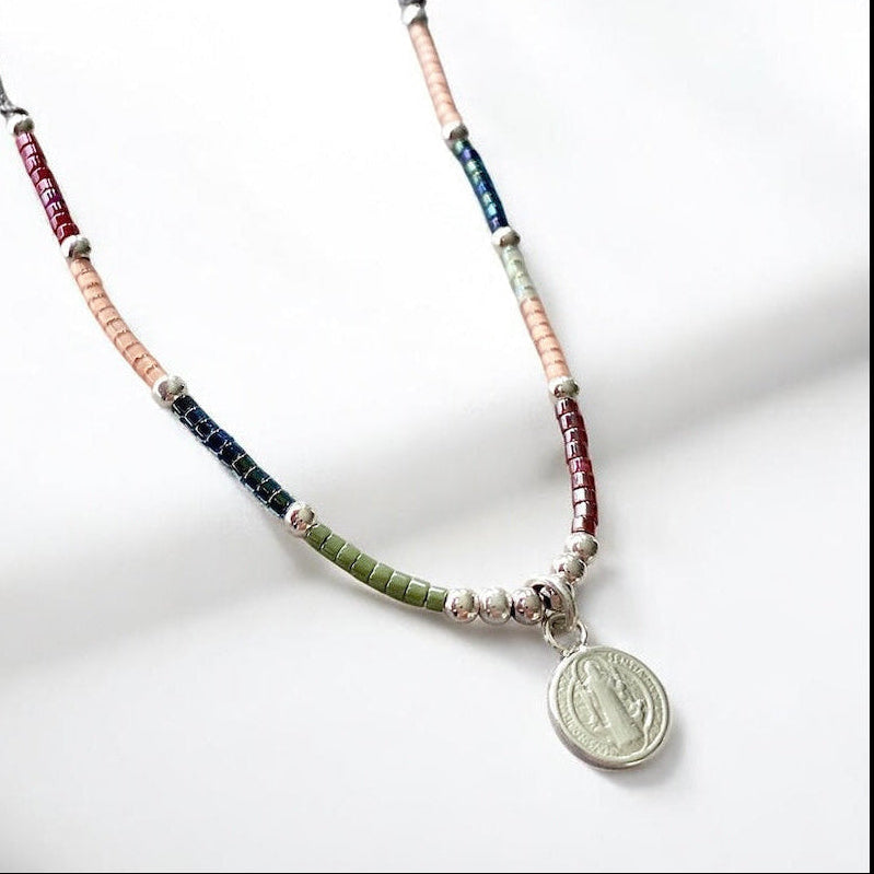 Collar tejido San Benito plata