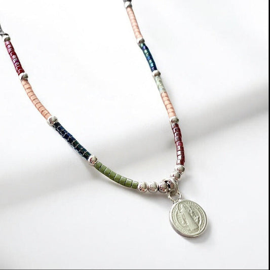 Collar tejido San Benito plata