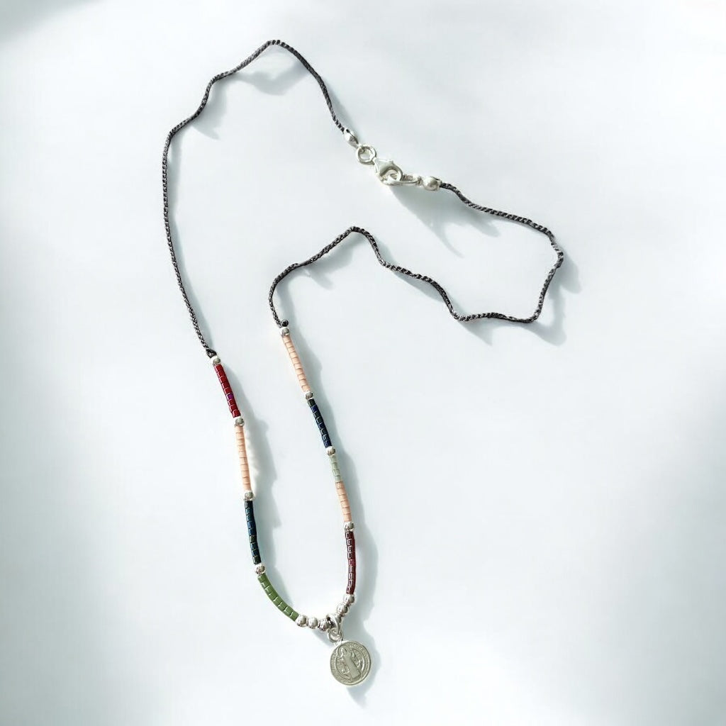 Collar tejido San Benito plata