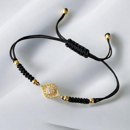 Pulsera hilo pétalo oro