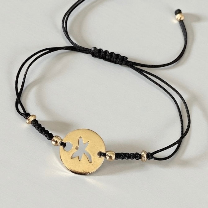 Pulsera hilo libélula oro