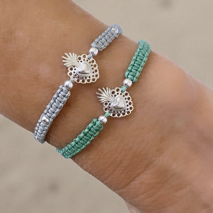 Pulsera macramé detente plata