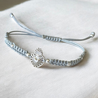 Pulsera macramé detente plata