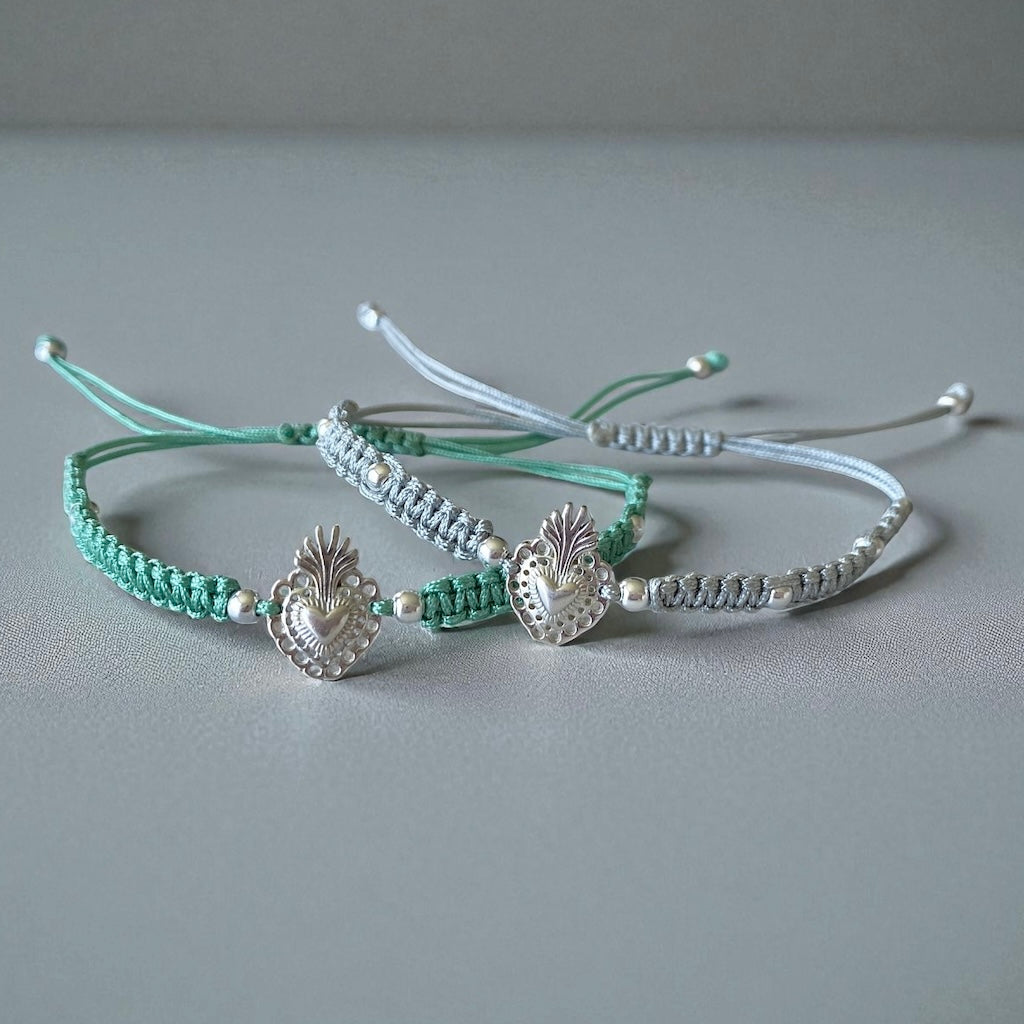 Pulsera macramé detente plata