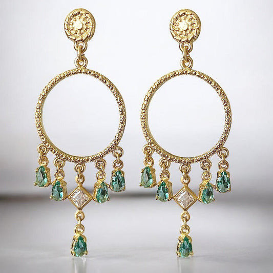 Aros marsella verde oro