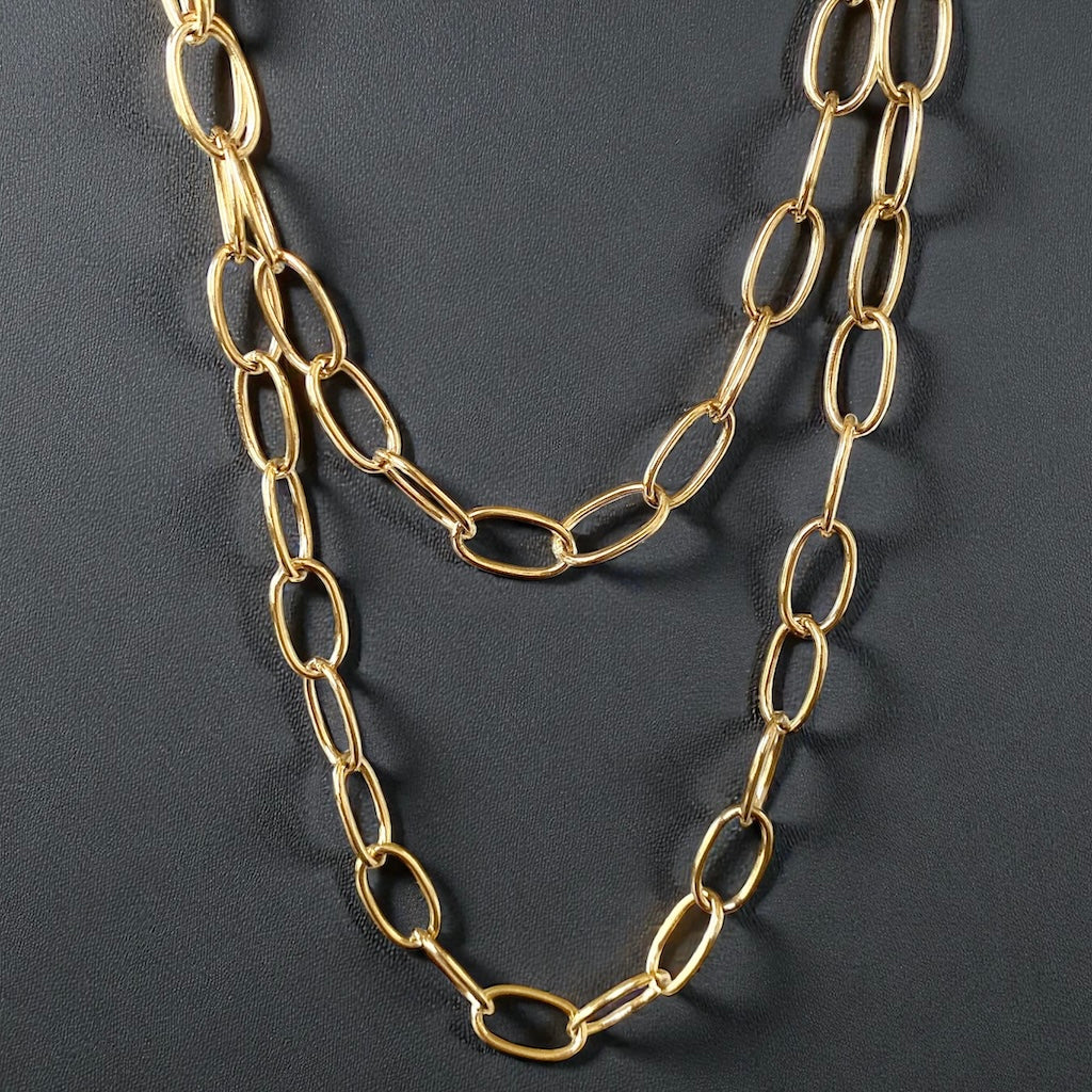 Collar largo eslabones oro