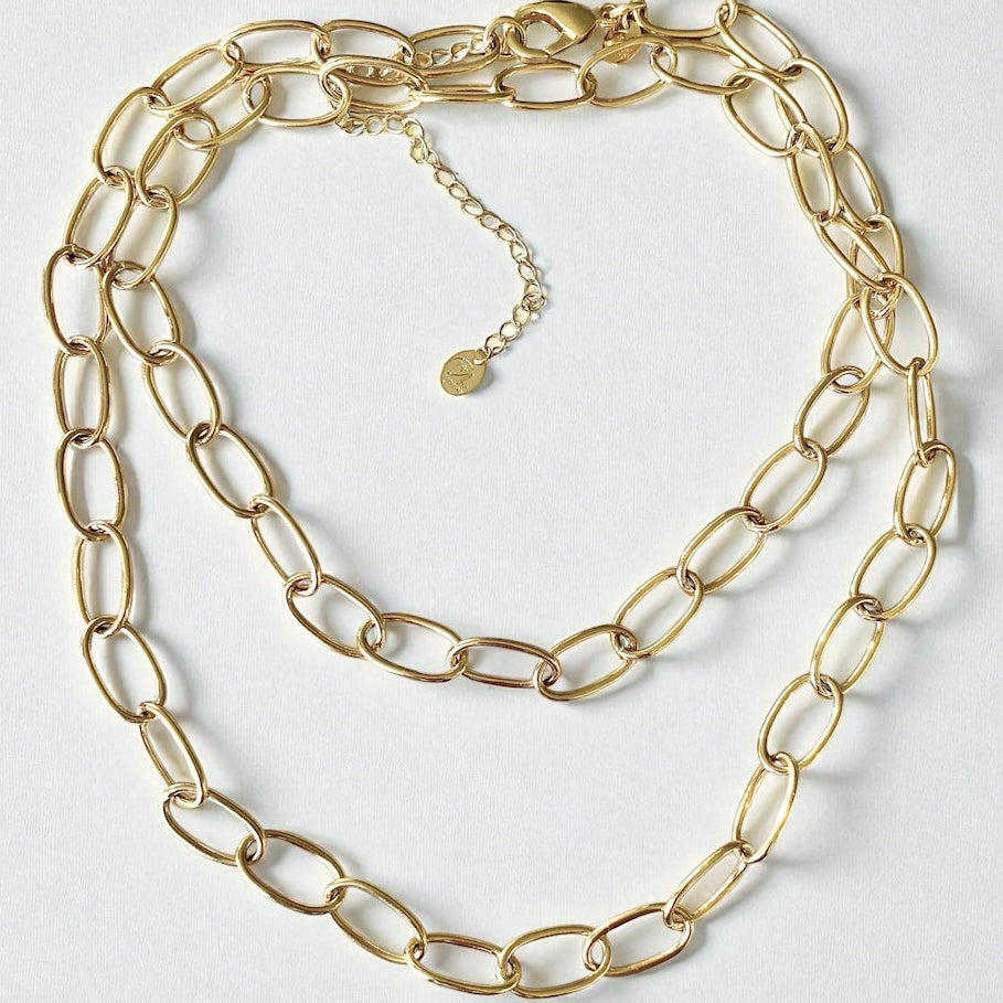 Collar largo eslabones oro