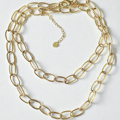 Collar largo eslabones oro