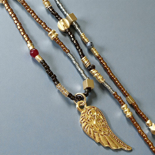 Collar etro ala de ángel oro