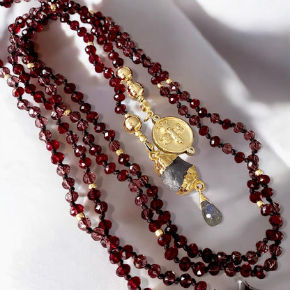 Collar siena cristal ciruela oro