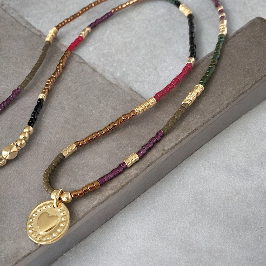 Collar etro corazón oro