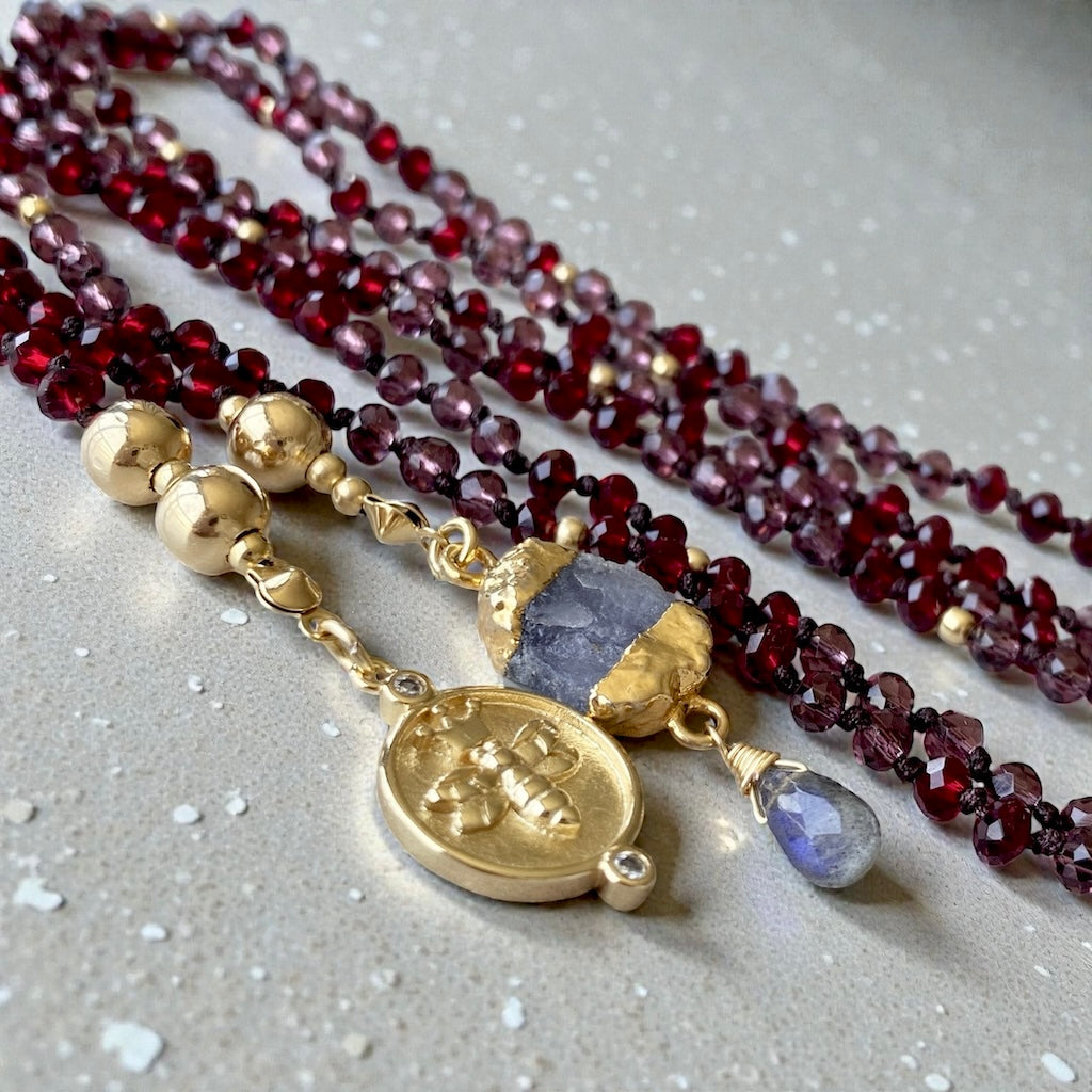 Collar siena cristal ciruela oro