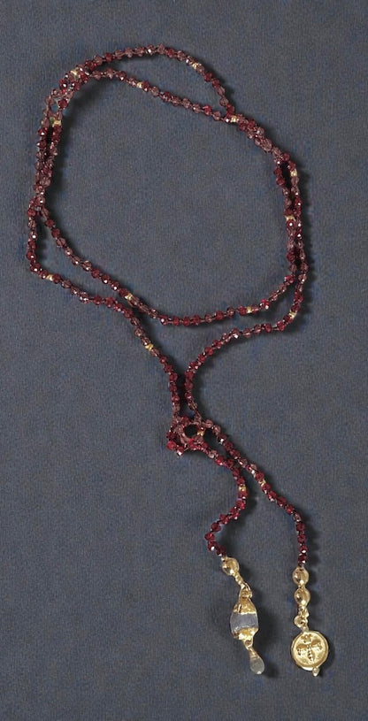 Collar siena cristal ciruela oro