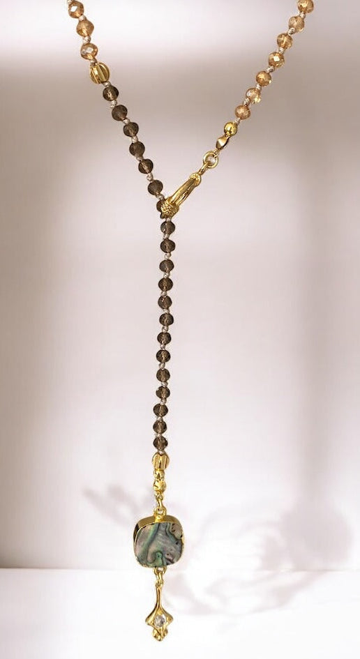 Collar tierrra cristales oro