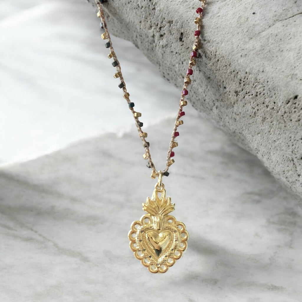 Collar tejido detente oro