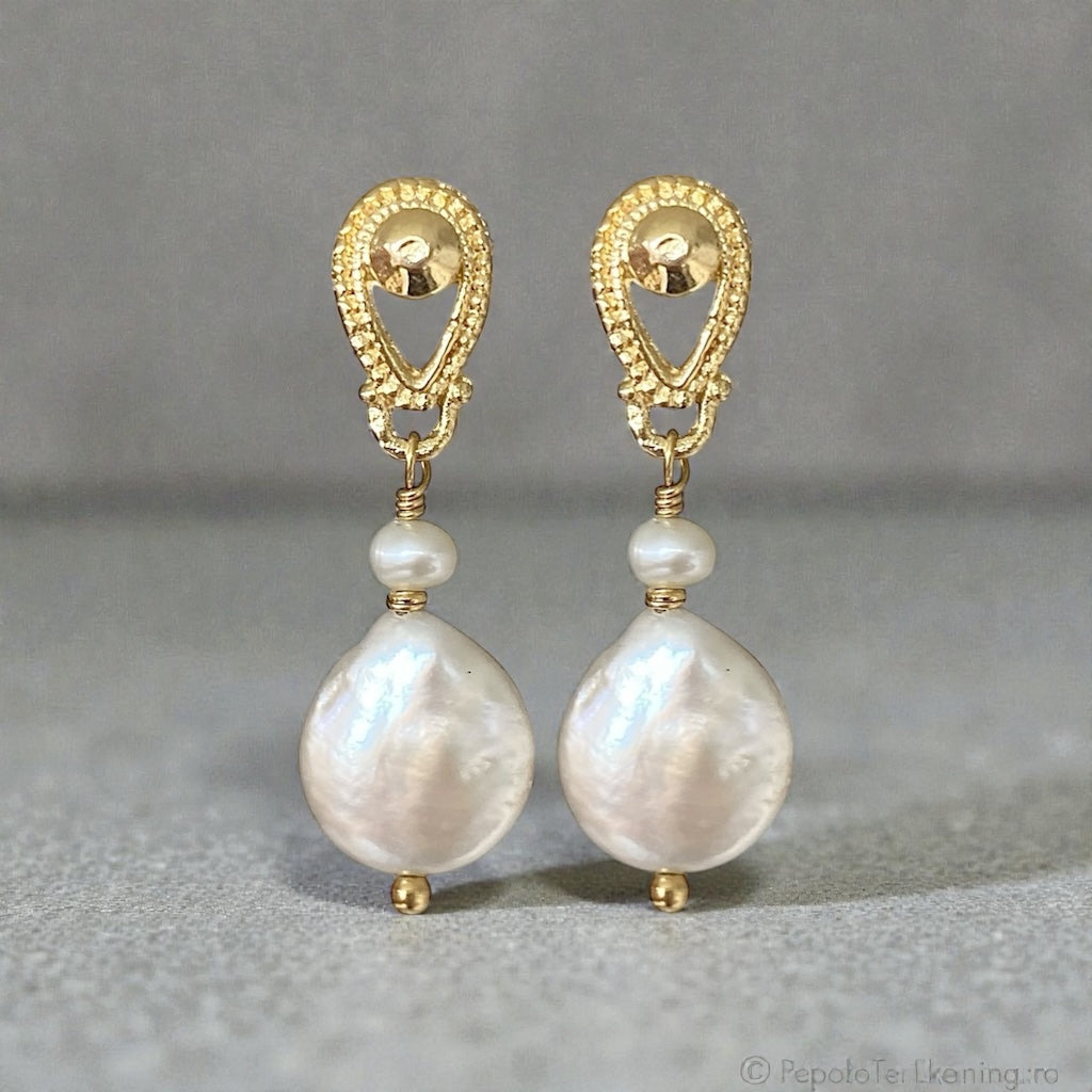 Aros olivia perlas oro