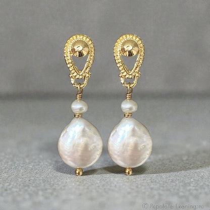 Aros olivia perlas oro