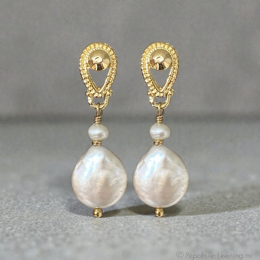 Aros olivia perlas oro