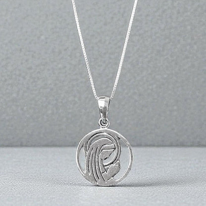 Collar virgen niña calada plata