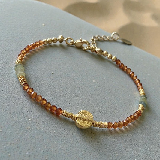 Pulsera cornalina oro