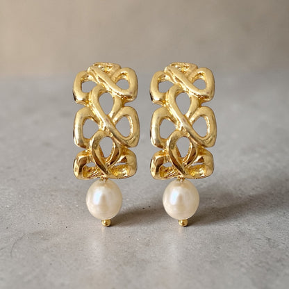 Aros Isabella perlas oro