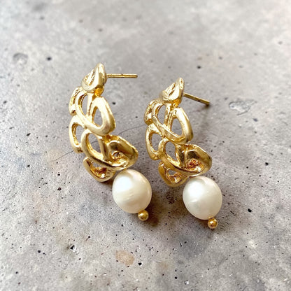Aros Isabella perlas oro