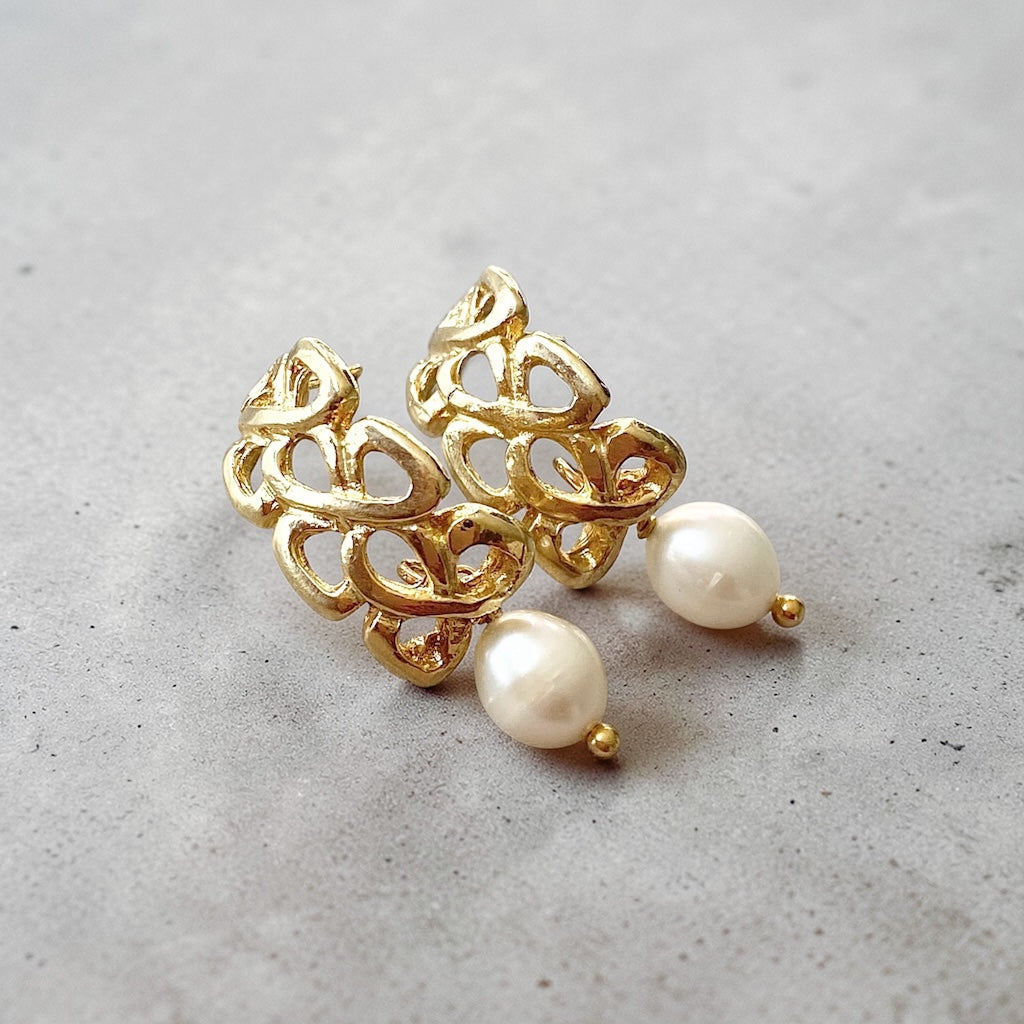 Aros Isabella perlas oro