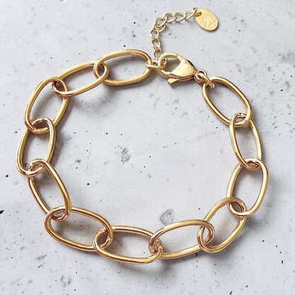 Pulsera  eslabones grandes oro