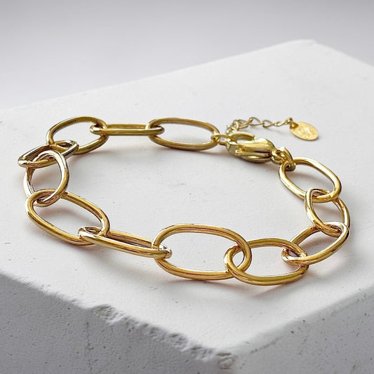 Pulsera  eslabones grandes oro