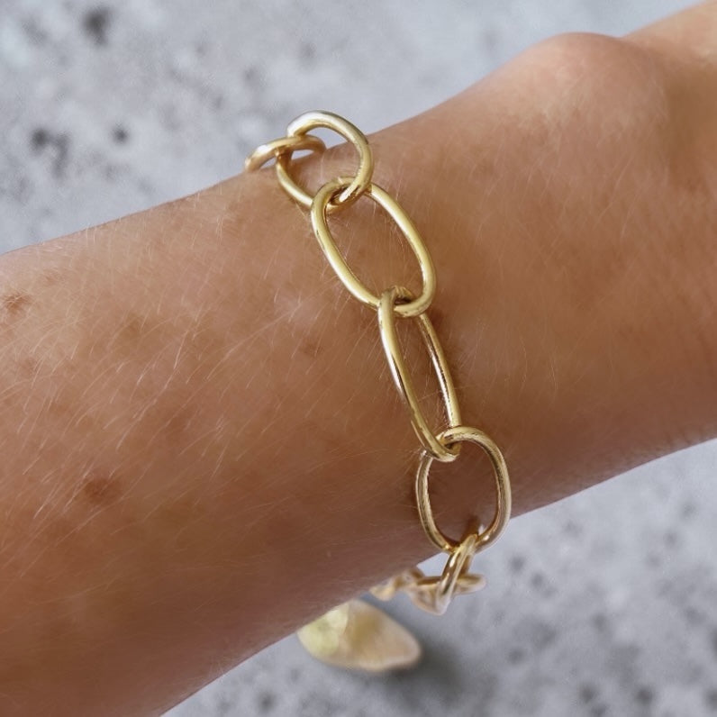 Pulsera  eslabones grandes oro