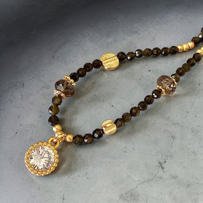 Collar obsidiana gold oro