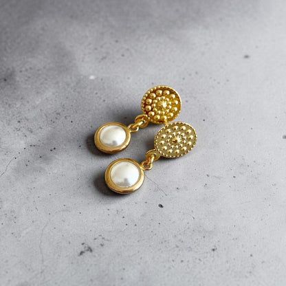 Aros nácar oro