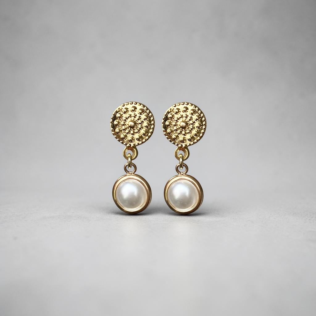 Aros nácar oro