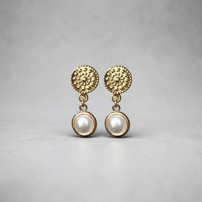 Aros nácar oro