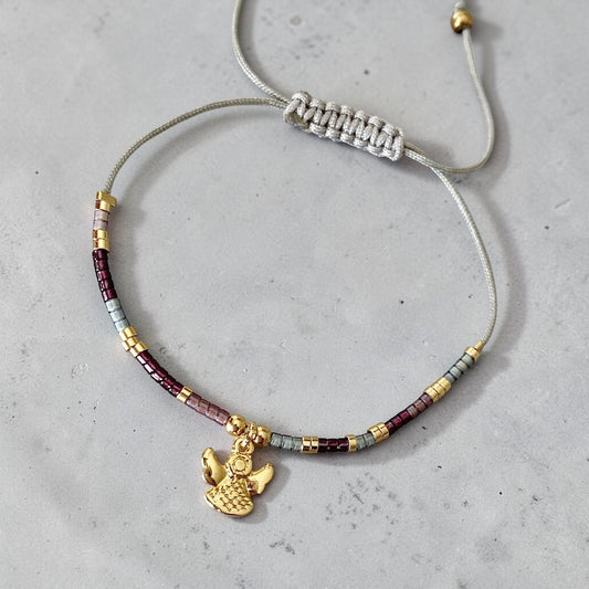 Pulsera hilo mijuki mini  angelito oro