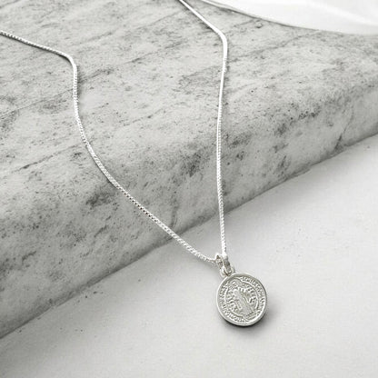 Collar mini medalla San Benito plata 925