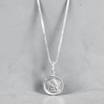 Collar ángel de la guarda plata