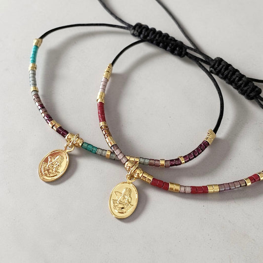 Pulsera hilo mijuki mini ángel oro