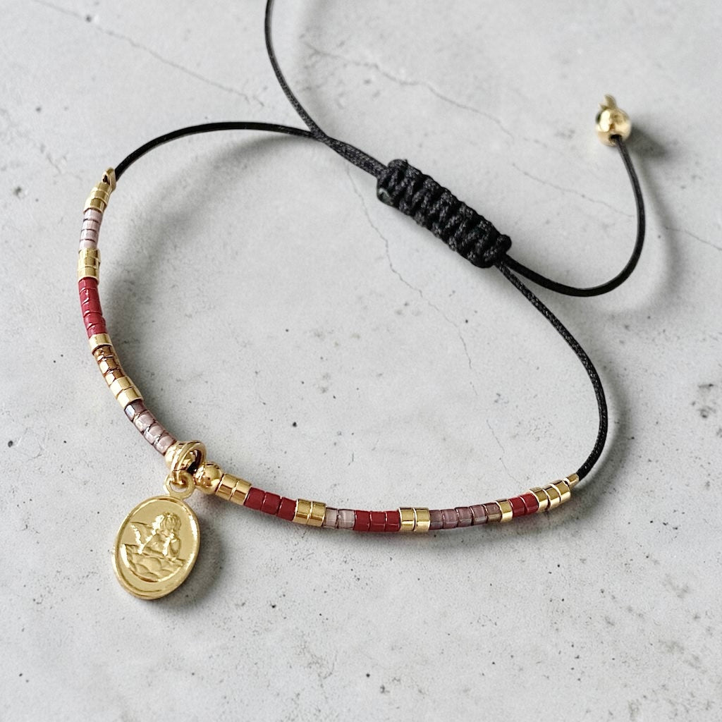Pulsera hilo mijuki mini ángel oro