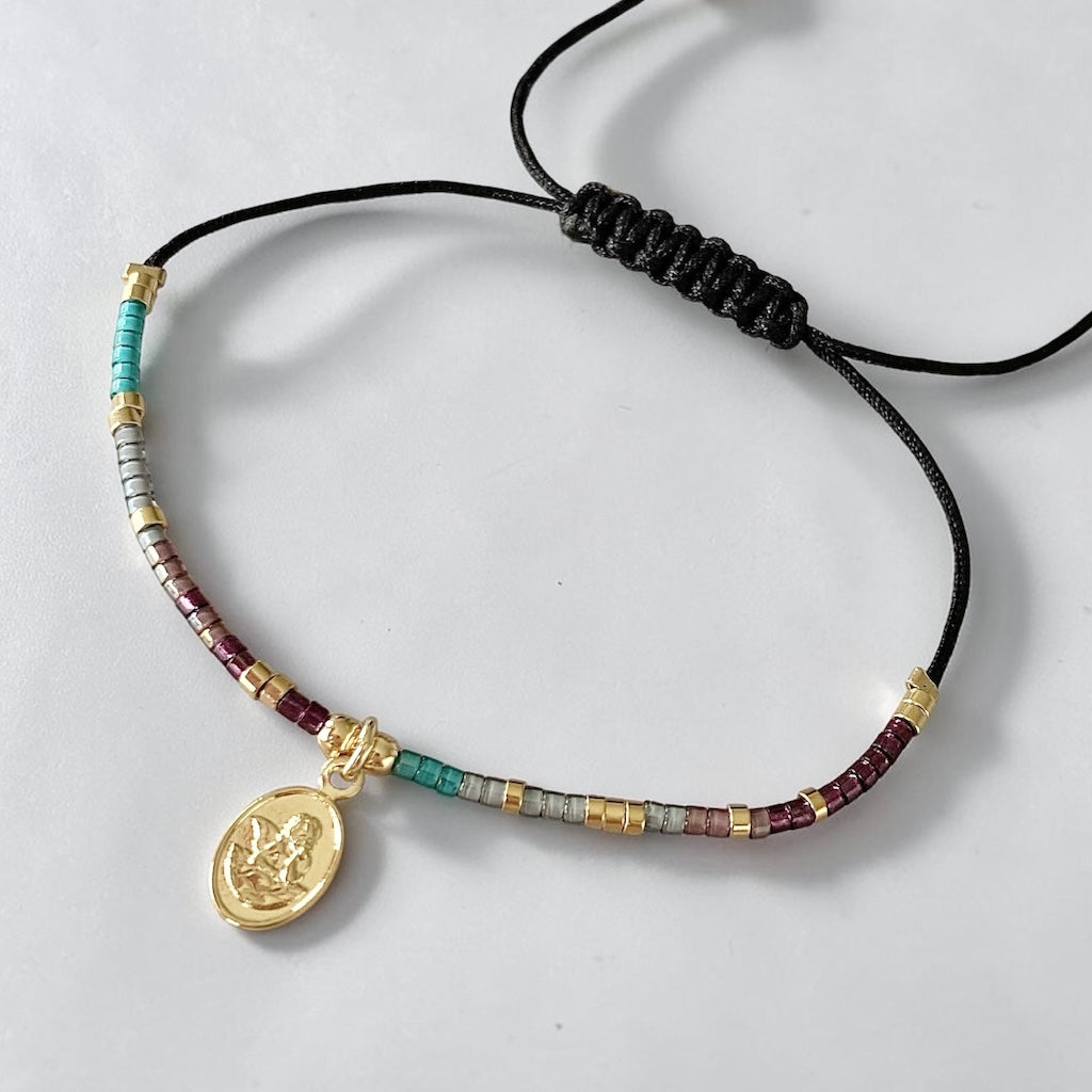 Pulsera hilo mijuki mini ángel oro