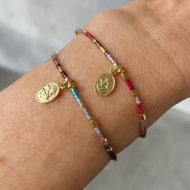 Pulsera hilo mijuki mini ángel oro