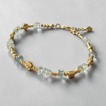 Pulsera aguamarina oro