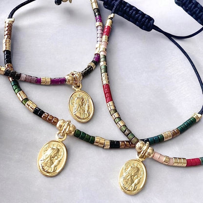 Pulsera hilo mijuki virgen oro