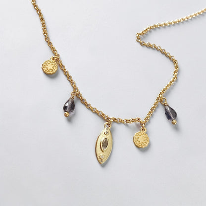 Collar iolita oro