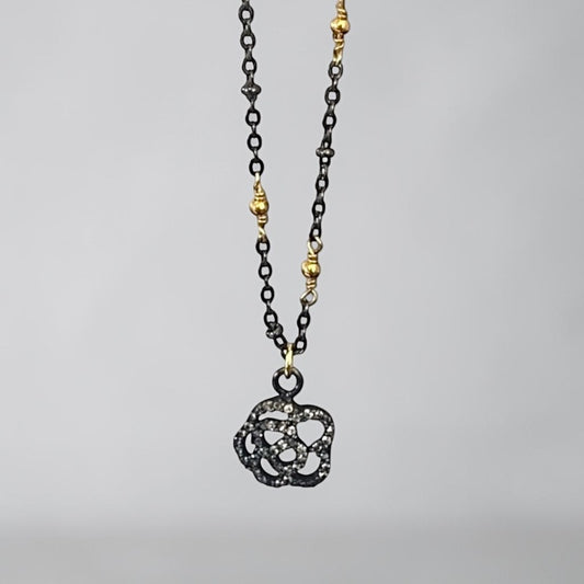 Collar elba plata negra