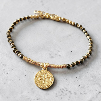 Pulsera pirita oro