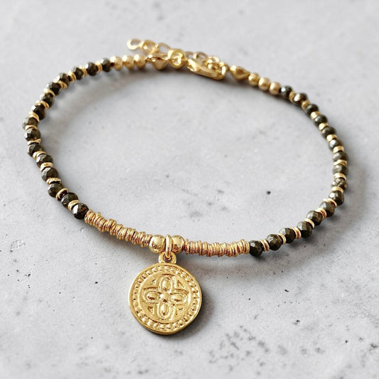 Pulsera pirita oro