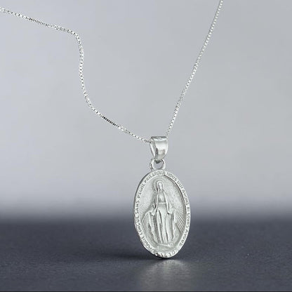 Collar virgen de los milagros plata 925